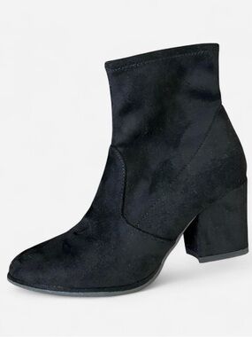 Black Suede Ankle Booties by Michael Shannon